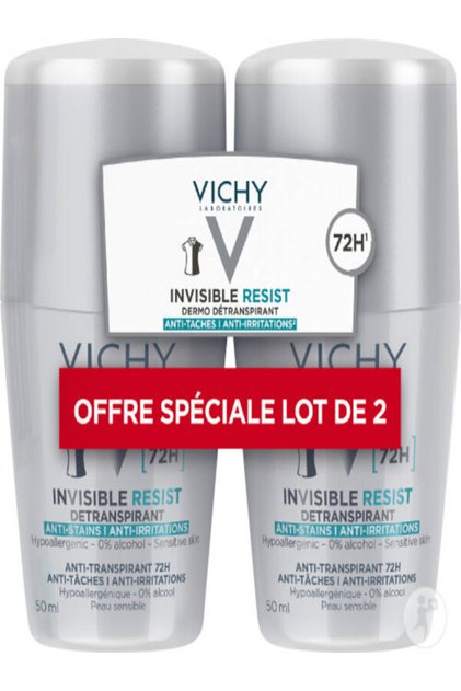 Invisible Resist dermo-perspirant deodorant 72h roll-on 2x50ml