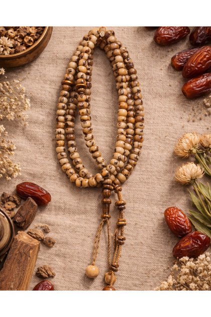 99-Piece Date Seed Prayer Beads - Genuine Natural Grain Prayer and Dhikr Beads - Authentic Design