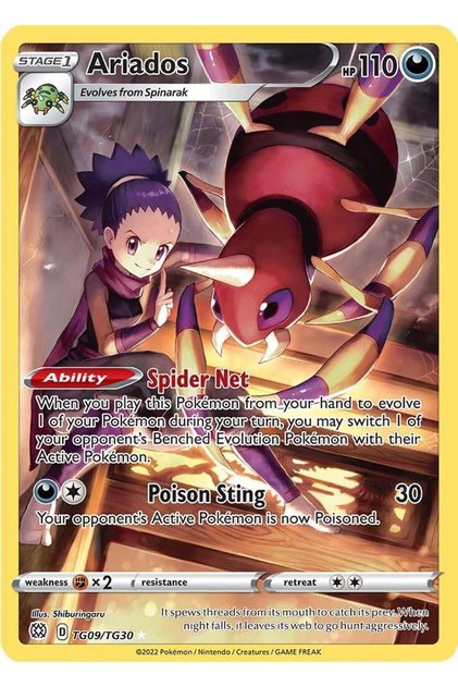Ariados #TG09 Pokemon Brilliant Stars Orijinal Kartı
