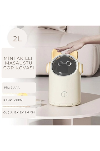 Mini Akıllı Çöp Kovası (Kedicik) 2L