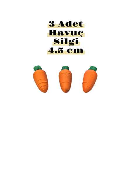 3 carrot erasers