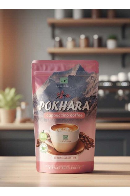 Pokhara Cappuccino Coffee | Keto Friendly Instant Coffee Mix | With Green Tea, Guarana, A