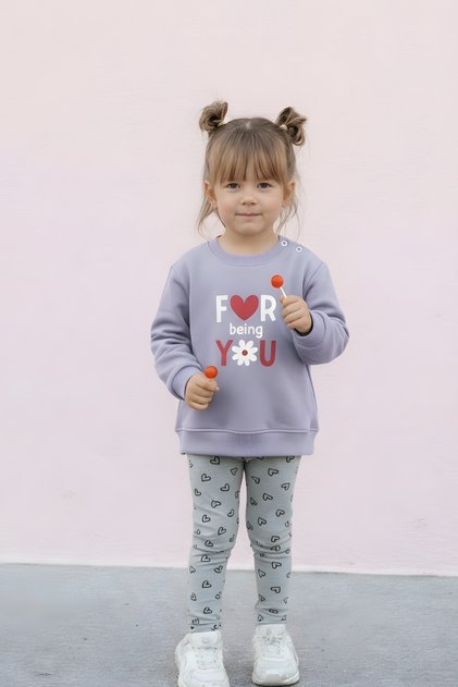 Baby Girl Set Cotton Printed Long Sleeve Trousers Polka Dot Set