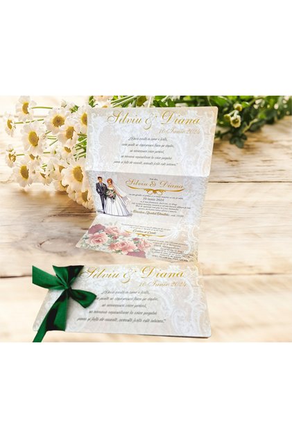 Invitatie nunta, invitatie eleganta set 20 buc