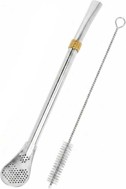 Yerba Mate Straw Stainless Steel with Filter Spoon and Cleaning Brush