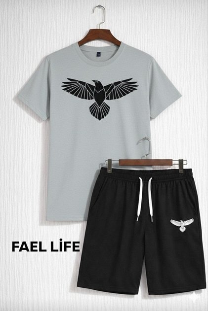 Girls/Boys Loose Fit Shorts T-Shirt Kuzgun Printed Set