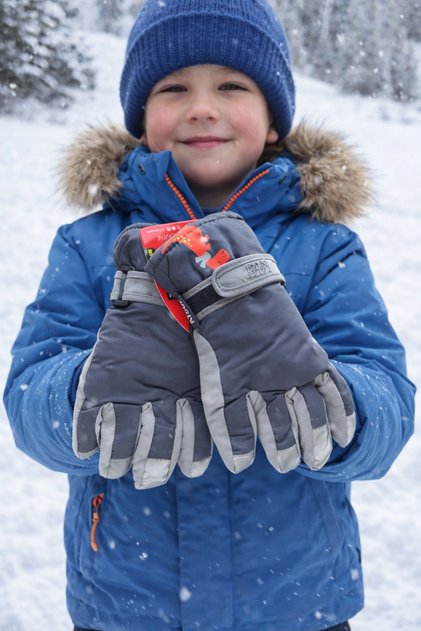 Kitti 4-9 Years Old Children's Boys' Snow Winter Gloves Lined Cold-Proof Wind Water Repellent Reflective