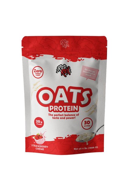 Red Rex Oats, Strawberry Cream, 4 LB, High-quality Protein for Muscle Recovery