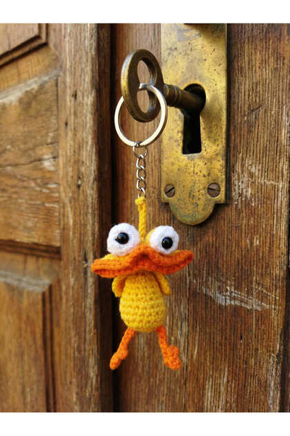 Talinhandmade El Yapımı Amigurumi Ördek Anahtarlık | Koton İp ile