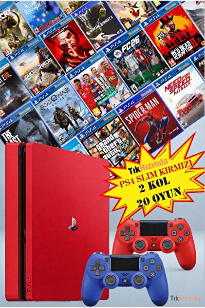 TıkHızında Sony Playstation 4 Kırmızı - [20 Oyun] 2 Kol Outlet