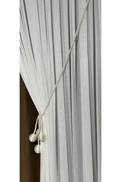 Steel Tulle Curtain - Left Wing Double-Breasted Model - Modern Textured and Wrinkle-Free (1/3 Frequently Pleated)