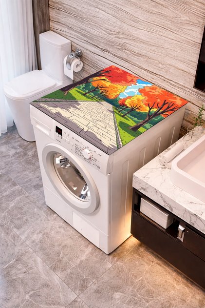 Washing Machine Dryer Cover Protection Pad Mat Non-Slip Washable