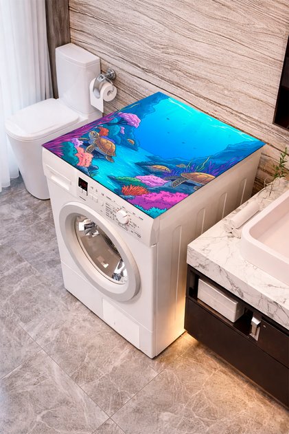 Washing Machine Dryer Cover Protection Pad Mat Non-Slip Washable