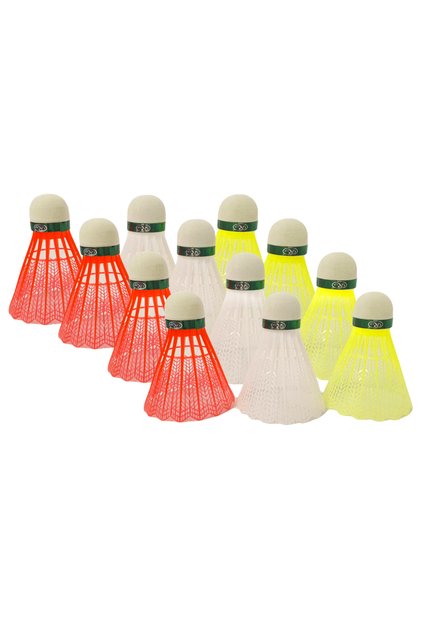 Set 12 Fluturasi Badminton din Nylon cu Cap din Spuma EVA, 4SH02-3A