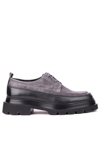- Gray Genuine Suede Lace-Up Casual Men's Shoes 115-K609