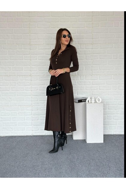 Snap detail dress