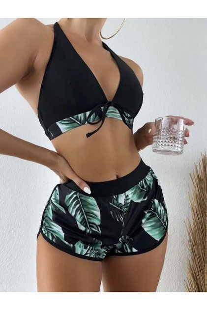 Costume de baie dama cu sutien triunghi, slip clasic si pantaloni scurti Boston
