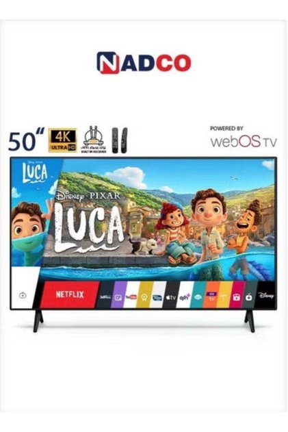 شاشة ذكية 50 بوصة - نظام تشغيل WebOS - دقة 4K - دقة UHD - مع جهاز تحكم عن بعد وحامل تلفزيون - NC-50T-4K