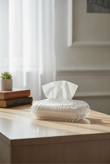 Clear acrylic tissue box