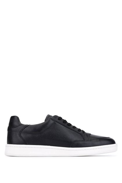 Men's Genuine Leather Black/White Casual Shoes