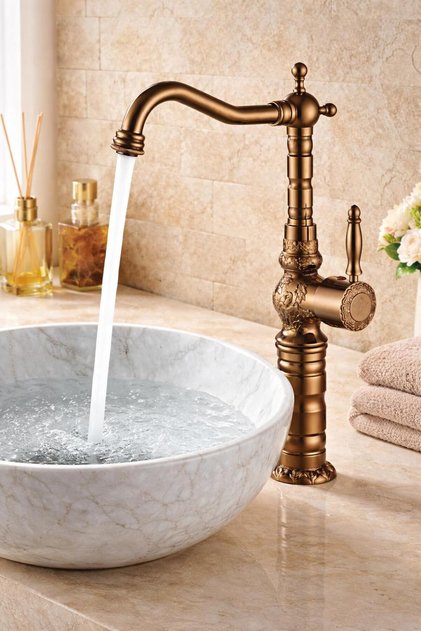 Rustic Bowl Sink Faucet Stylish Design Antique