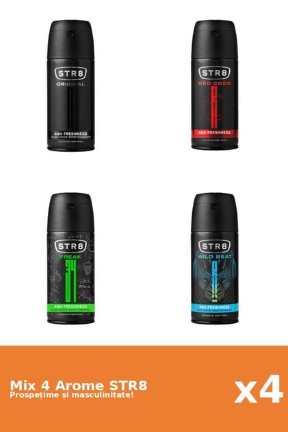 Set 4 Mix STR8: 1x FR34K, 1x Original, 1x Red Code, 1x Wild Beat