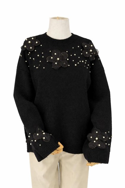 Floral Patterned Knitwear Sweater