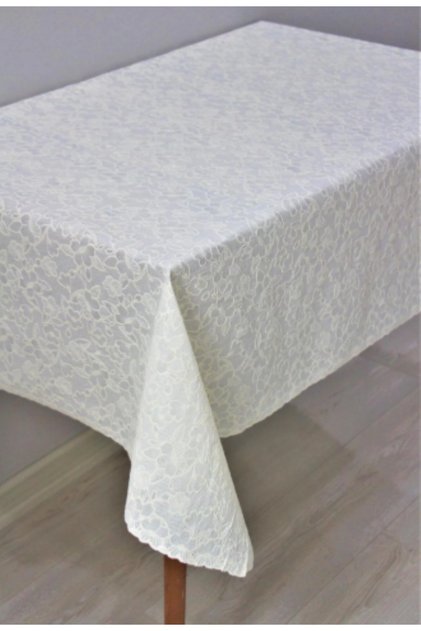 Ready-Made Lace-Looking Wipeable Pvc Oilcloth Tablecloth