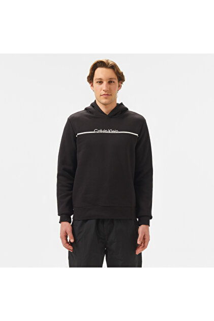 Split Line Logo Erkek Siyah Sweatshirt