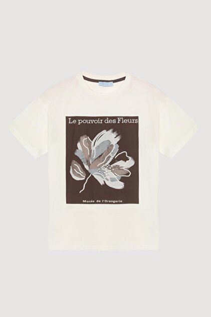 Quzu Kadın T-shirt 180223 EKRU-KAHVE - Fiyatı, Yorumları