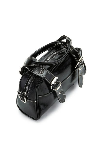 Gold Women's Buckle Leather Bag Hand & Shoulder Bag