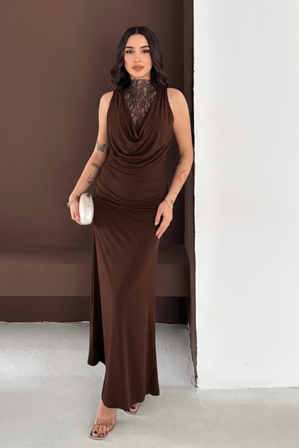 chinese dress ladies Draped Lace Gown – John Paul Ataker main image 1