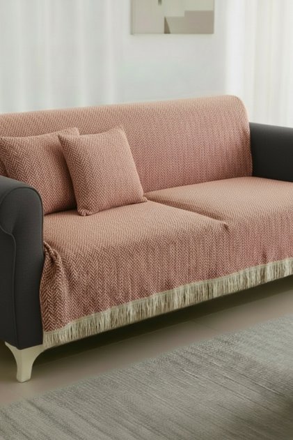 غطاء أريكة قطني بمقاس 170 × 210 سم، متعدد الاستخدامات ومناسب للأرائك المفردة والمزدوجة والثلاثية وأسرّة الأريكة والكراسي بذراعين، باللون القرميدي