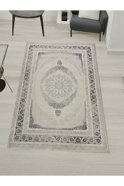 Enternal Gri Salon Halısı Özel Dokuma Parlak Leke Tutmaz Silinebilir Yolluk Koridor Antre Hol