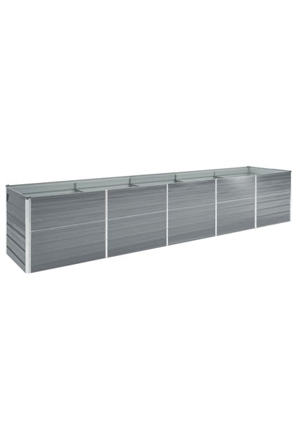 Garden Raised Bed Galvanised Steel 400x80x45 cm Grey