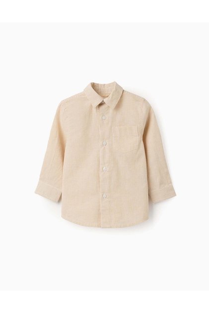 LS SHIRT COTTON, YELLOW, SMS