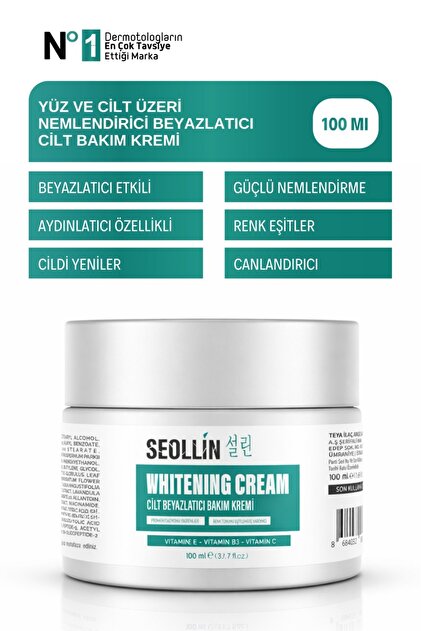 SEOLLİN Cilt Beyazlatıcı, Aydınlatıcı Leke Karşıtı Bakım Kremi