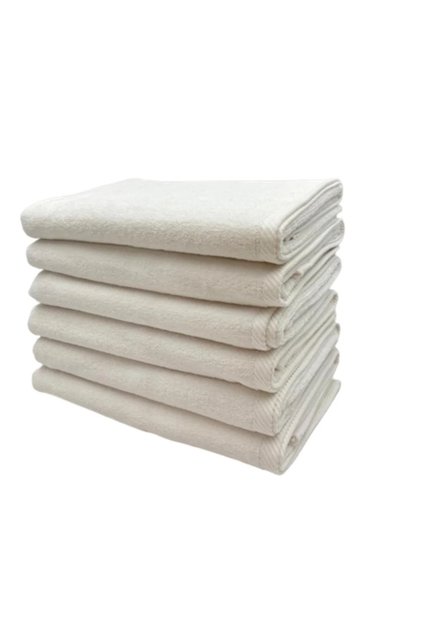 Bath Towel 70 x 140 Cm 600 Gsm White Plain 100% Cotton Highly Absorbent Set of 06