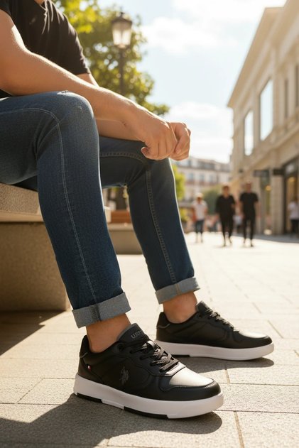 Men's Black Sneaker Sports Shoes