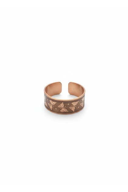Special Design Butterfly Pure Copper Ring with Ayetel Kürsi, Solomon's Seal, Evil Eye Verse, Ihlas, Felak, Nas Prayer