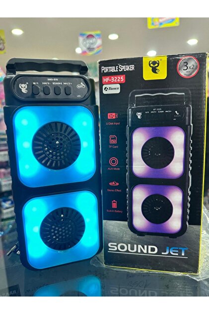 Kayra HF-3225 RGB Işıklı Taşınabilir Bluetooth Mikrofon Destekli