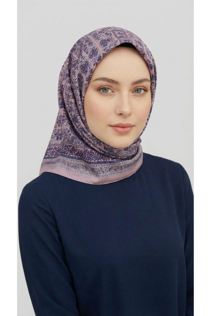 MORİYA DESENLİ CUPRO EŞARP - LİLA