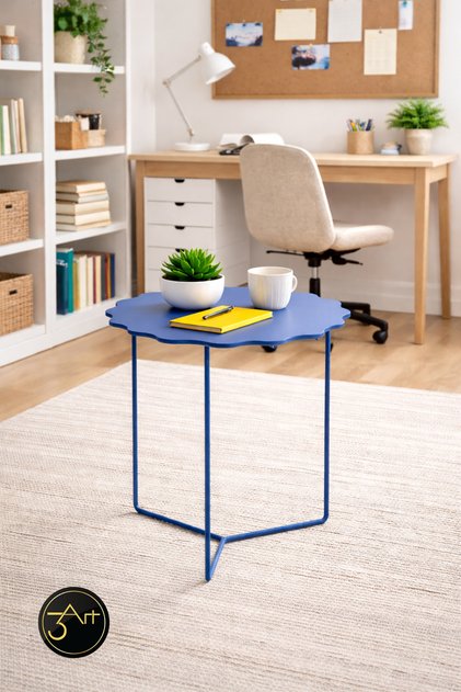 Modern Dalga Formlu Yan Sehpa – Minimal Tasarım, Dekoratif Sehpa
