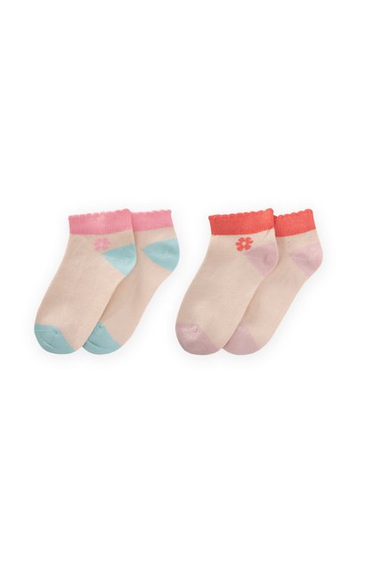 Double Toe Colored Booties Socks 5-12 Years Old Yavruağzı Pudra
