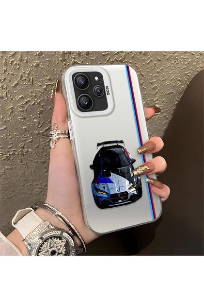 Bmw Pattern Anti Fall Slim Hard Case Compatible with Redmi 12 4g