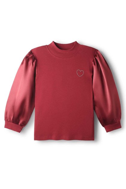 Cotton Knit Full Sleeves Solid Top - Dark Pink