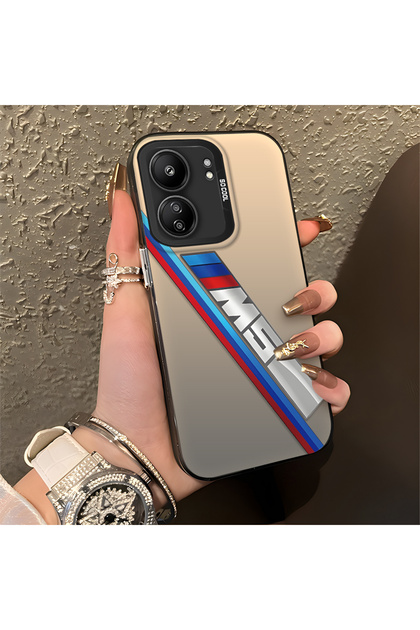 Bmw Pattern Anti Fall Slim Hard Case Compatible with Redmi 13C