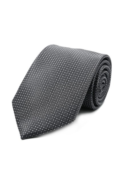 Gray White Small Patterned Silk Tie 32446 Gray