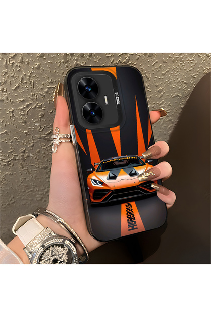 Lambo Pattern Anti-Fall Slim Hard Case Compatible with Realme C55