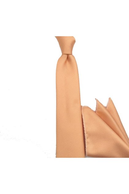 Salmon Orange Plain Thin Tie 31627 Orange